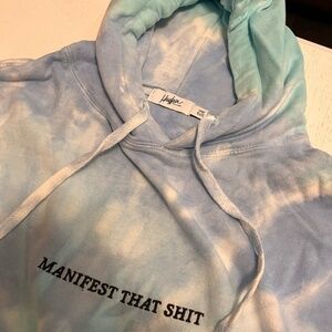 The Mayfair Group Tie Dye Oversized 'Manifest That Shit' Hoodie